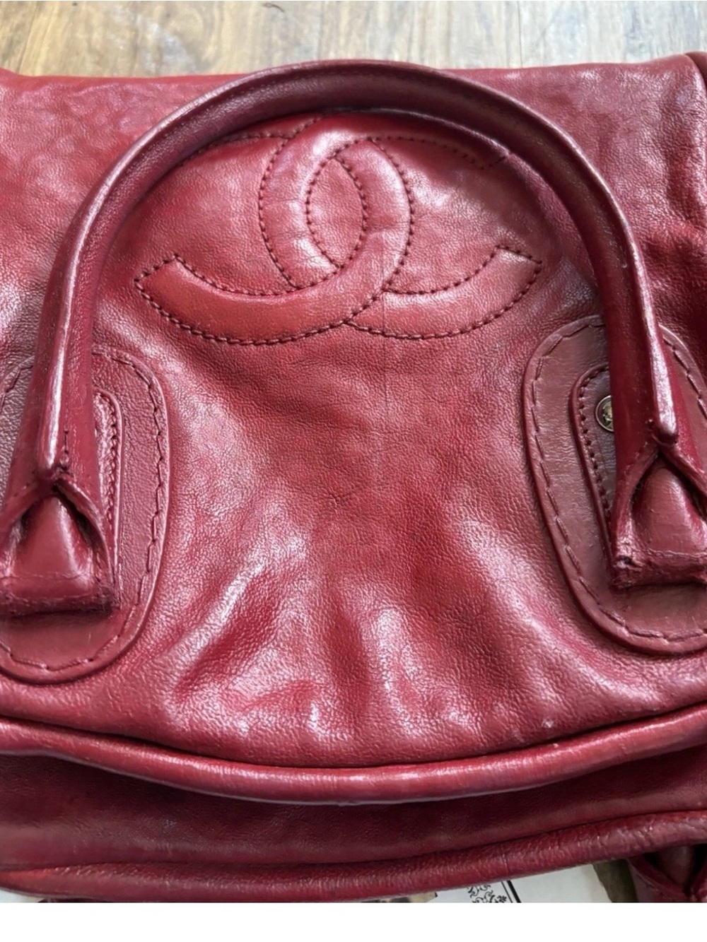 CHANEL31 Rue Cambon Burgundy Leather Top-Handle Satchel